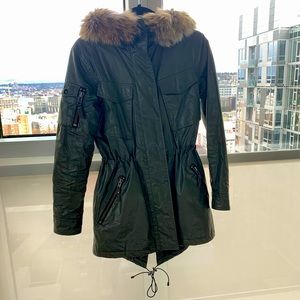 SAM. NYC Coyote Trim Coat Army Green